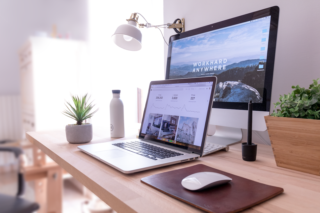 Focused professional at a clean organized desk