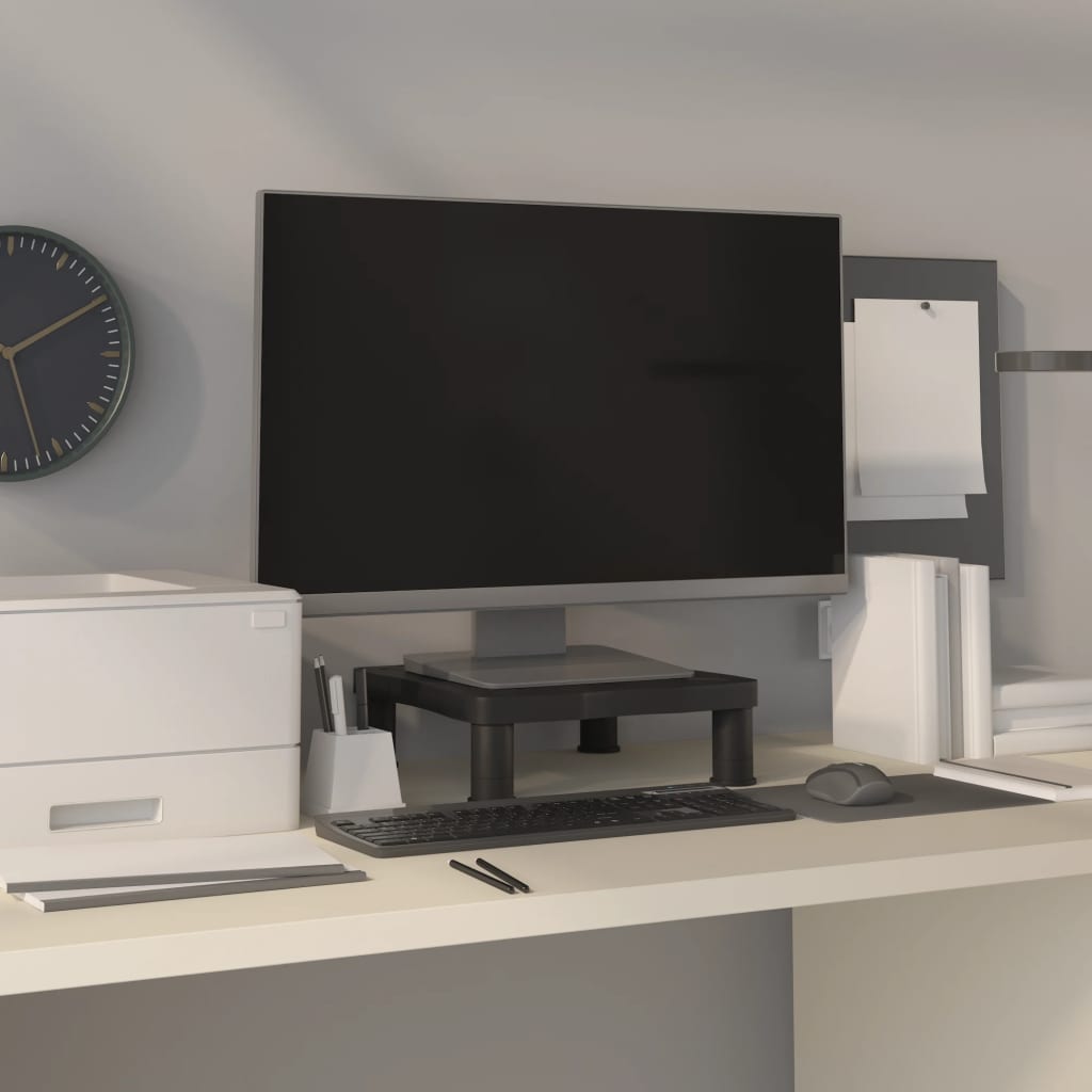 VitalStand DarkWood Monitor Riser — 33.5cm Matte Black Desk Elevating Stand