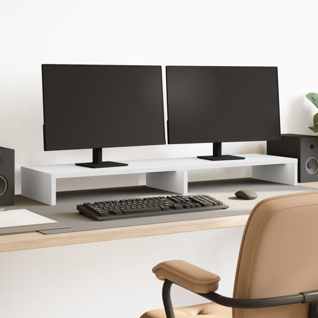 VitalStand WoodPro Desk Organizer Stand — Oak Monitor Riser with Compartments