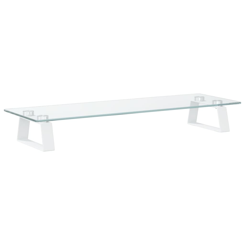 VitalStand GlassTop Monitor Stand — Tempered Glass & Steel Riser