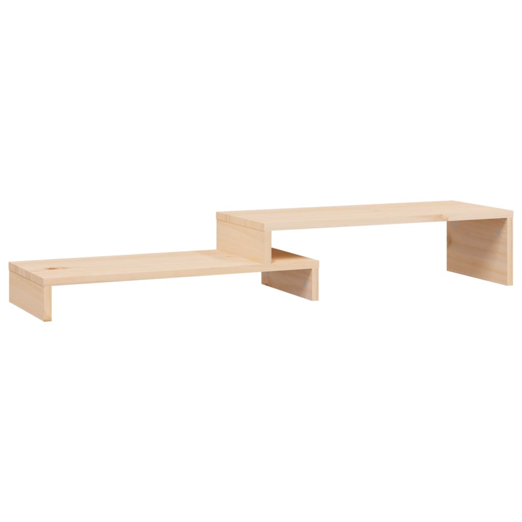 VitalStand StorePro Monitor Platform — Solid Pine Wide Adjustable Riser